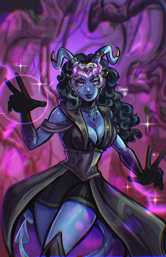 Blue Tiefling Commission